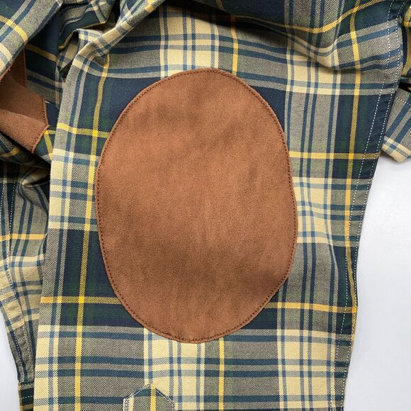 Ralph Lauren Men's Plaid Long Sleeve Shirt Button Down XL Yellow/Dk Green - Picture 12 of 13